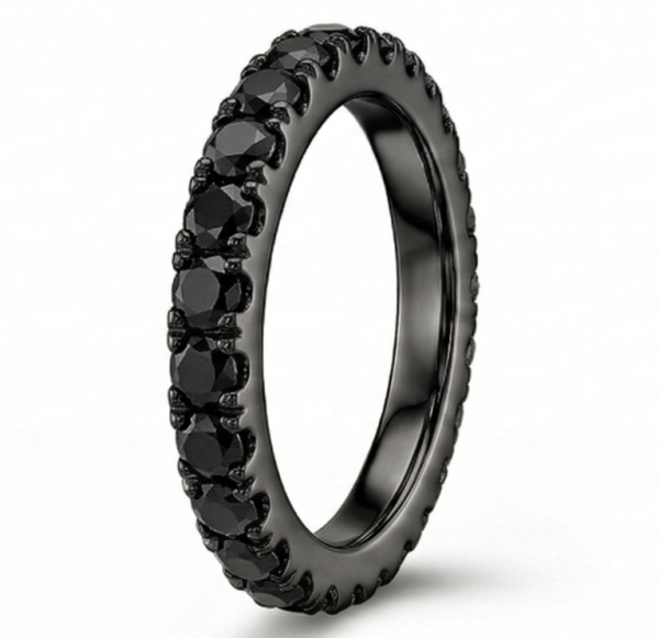 Deimantinė juostelė su juodais deimantais (2.20 ct) 3.10 mm juodo aukso