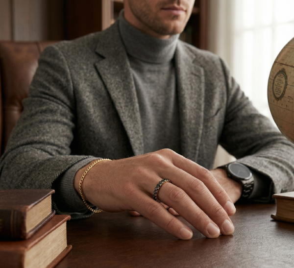 Deimantinė juostelė su juodais deimantais (2.90 ct) 3.60 mm ant rankos