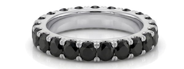 Deimantinė juostelė su juodais deimantais (2.90 ct) 3.60 mm baltas auksas 11