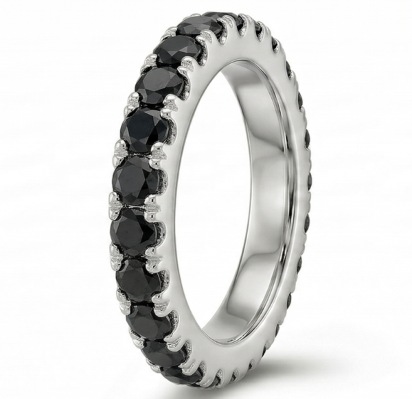 Deimantinė juostelė su juodais deimantais (2.90 ct) 3.60 mm balto aukso