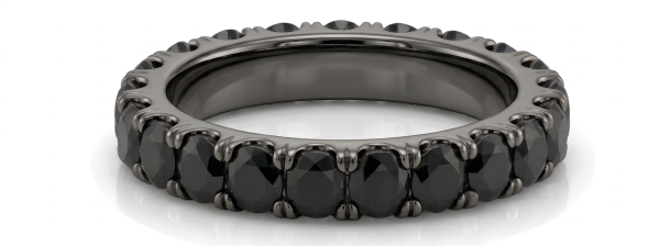 Deimantinė juostelė su juodais deimantais (2.90 ct) 3.60 mm juodas auksas 11