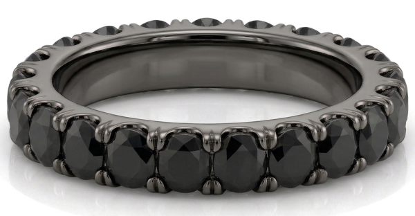 Deimantinė juostelė su juodais deimantais (2.90 ct) 3.60 mm juodas auksas 11