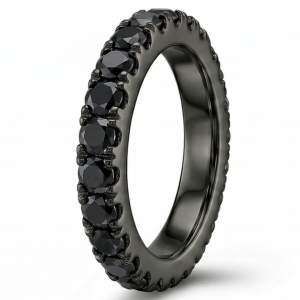 Deimantinė juostelė su juodais deimantais (2.90 ct) 3.60 mm juodo aukso