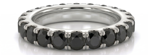Deimantinė juostelė su juodais deimantais (3.80 ct) 4.00 mm baltas auksas 11