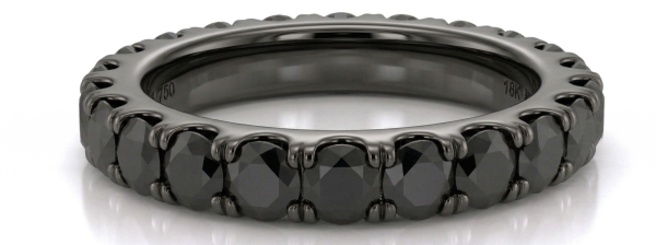Deimantinė juostelė su juodais deimantais (3.80 ct) 4.00 mm juodas auksas 11