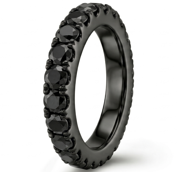 Deimantinė juostelė su juodais deimantais (3.80 ct) 4.00 mm juodo aukso