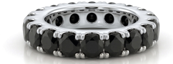 Deimantinė juostelė su juodais deimantais (7.00 ct) 5.40 mm balto aukso 2