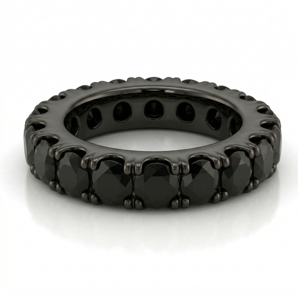 Deimantinė juostelė su juodais deimantais (7.00 ct) 5.40 mm juodas auksas 22