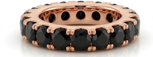 Deimantinė juostelė su juodais deimantais (7.00 ct) 5.40 mm raudono aukso 2
