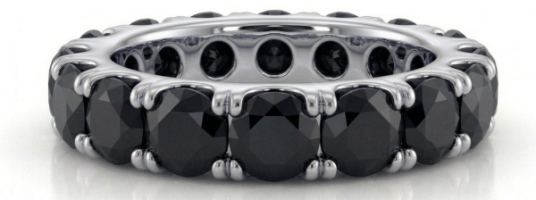 Deimantinė juostelė su juodais deimantais (9.10 ct) 5.90 mm balto aukso 22