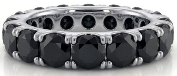 Deimantinė juostelė su juodais deimantais (9.10 ct) 5.90 mm balto aukso 22