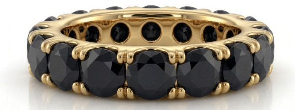 Deimantinė juostelė su juodais deimantais (9.10 ct) 5.90 mm geltono aukso