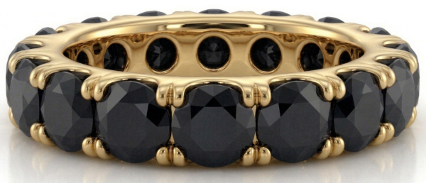 Deimantinė juostelė su juodais deimantais (9.10 ct) 5.90 mm geltono aukso