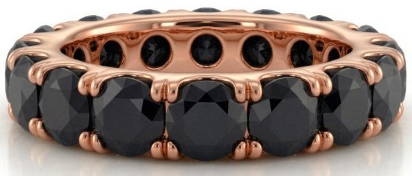 Deimantinė juostelė su juodais deimantais (9.10 ct) 5.90 mm raudono aukso 22