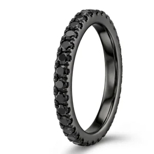 Deimantinė juostelė su juodais deimantais juodas auksas (1.40 ct) 2.50 mm