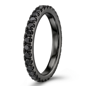 Deimantinė juostelė su juodais deimantais juodas auksas (1.40 ct) 2.50 mm