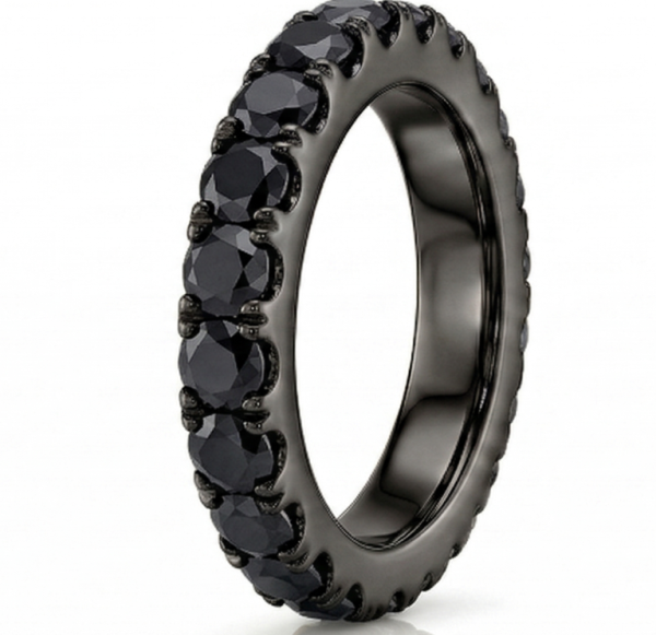 Deimantinė juostelė su juodaiss deimantais (4.50 ct) 4.40 mm juodo aukso