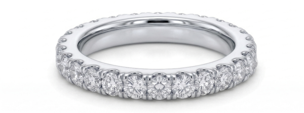 Deimantinė juostelė su laboratoriniais deimantais (2.20 ct) 3.10 mm balto aukso 2