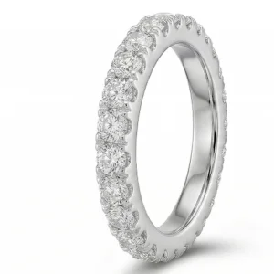 Deimantinė juostelė su laboratoriniais deimantais (2.20 ct) 3.10 mm balto aukso