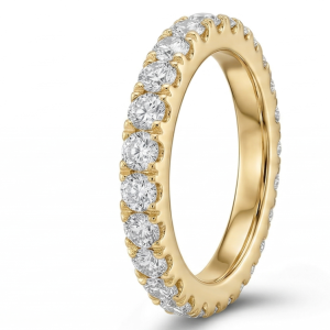 Deimantinė juostelė su laboratoriniais deimantais (2.20 ct) 3.10 mm geltono aukso