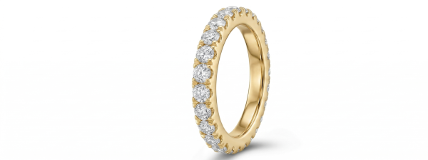Deimantinė juostelė su laboratoriniais deimantais (2.20 ct) 3.10 mm geltono aukso