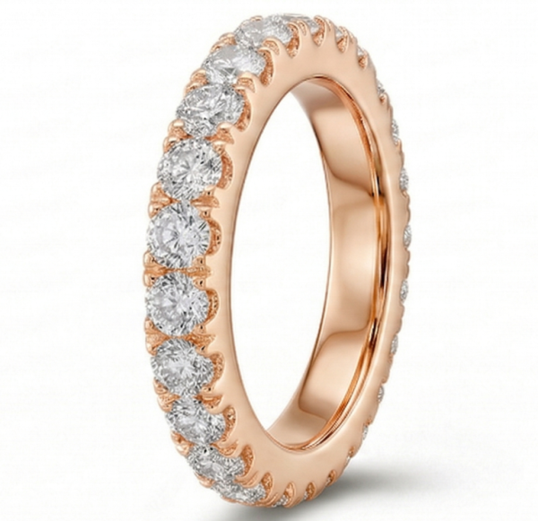 Deimantinė juostelė su laboratoriniais deimantais (2.90 ct) 3.60 mm raudono aukso