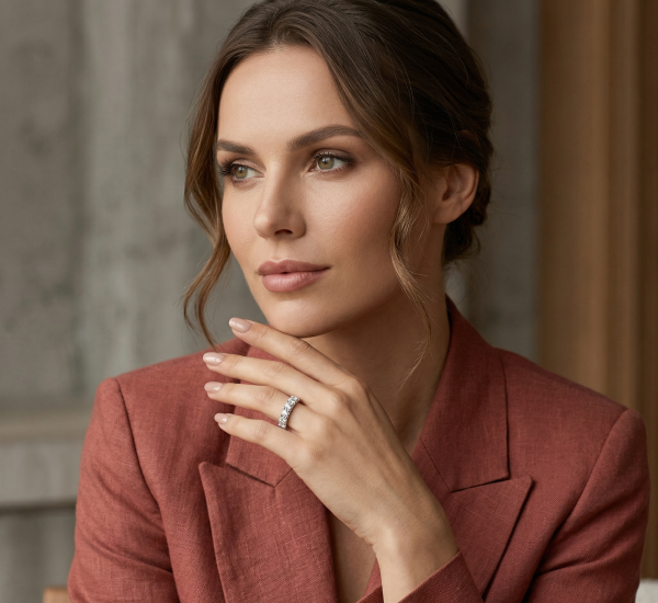 Deimantinė juostelė su laboratoriniais deimantais (3.80 ct) 4.00 mm geltonas auksas baltas auksas ant rankos 11