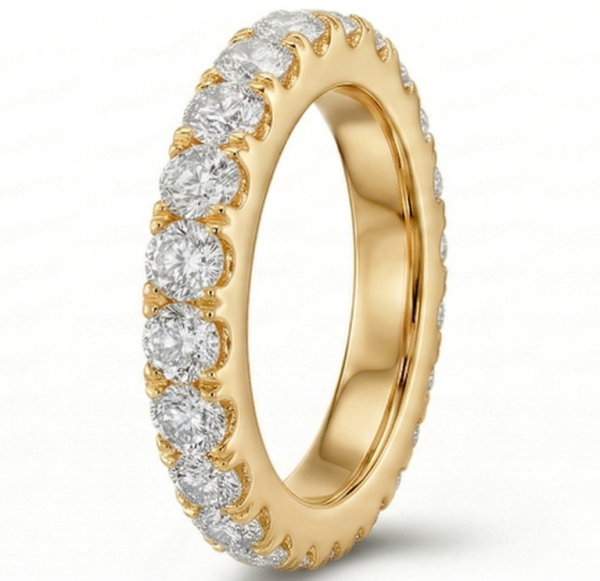 Deimantinė juostelė su laboratoriniais deimantais (3.80 ct) 4.00 mm geltono aukso