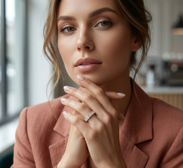 Deimantinė juostelė su laboratoriniais deimantais (3.80 ct) 4.00 mm geltonas auksas raudono aukso ant rankos