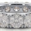 Deimantinė juostelė su laboratoriniais deimantais (9.10 ct) 5.90 mm balto aukso 22