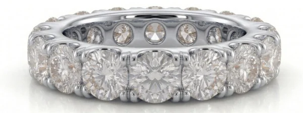 Deimantinė juostelė su laboratoriniais deimantais (9.10 ct) 5.90 mm balto aukso 22
