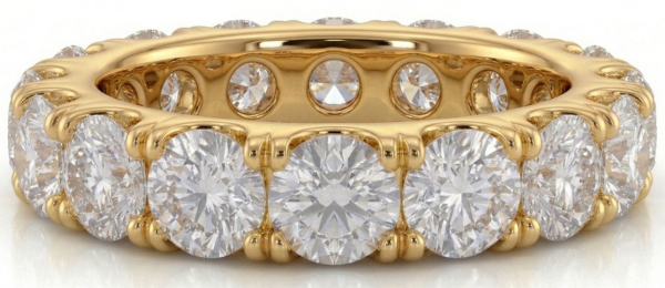 Deimantinė juostelė su laboratoriniais deimantais (9.10 ct) 5.90 mm geltono aukso 22