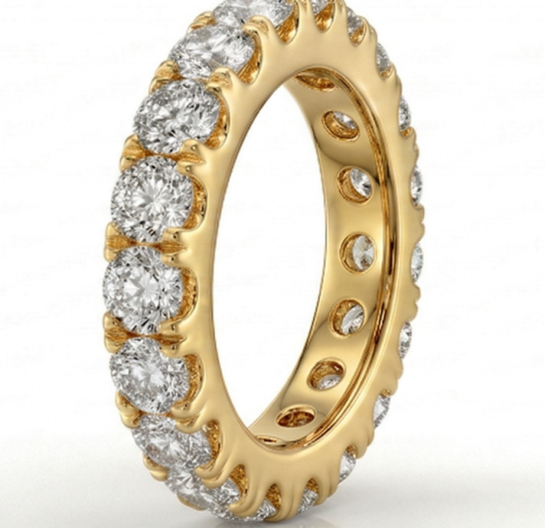 Deimantinė juostelė su laboratoriniais deimantais (9.10 ct) 5.90 mm geltonas auksas