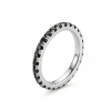 Deimantinė juostelė su juodais deimantais (1.00 ct) 2.00 mm baltas auksas 1
