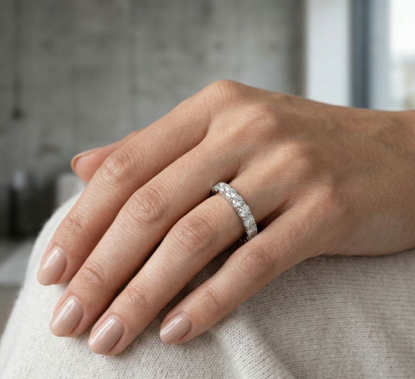 Žiedas deimantinė juostelė su laboratoriniais deimantais (2.90 ct) 3.60 mm baltas auksas 33