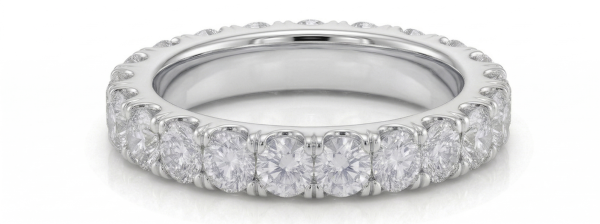 Žiedas deimantinė juostelė su laboratoriniais deimantais (2.90 ct) 3.60 mm baltas auksas 22