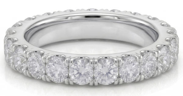 Žiedas deimantinė juostelė su laboratoriniais deimantais (2.90 ct) 3.60 mm baltas auksas 22