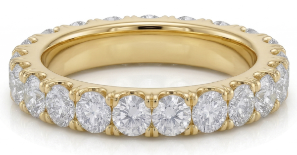 Žiedas deimantinė juostelė su laboratoriniais deimantais (2.90 ct) 3.60 mm geltonas auksas 22