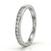 Žiedas-juostelė su deimantais Channel (15 vnt - 0.45 ct) 2.20 mm baltas auksas