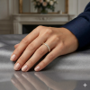 Žiedas-juostelė su deimantais Channel ant rankos(15 vnt - 0.45 ct) 2.20 mm geltonas auksas