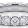Žiedas juostelė su deimantais balto aukso (3.80 ct) 4.00 mm