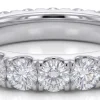 Žiedas juostelė su deimantais balto aukso (3.80 ct) 4.00 mm