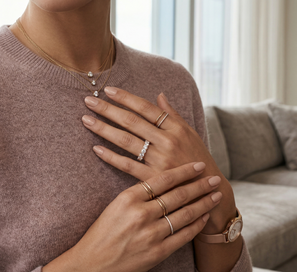 Žiedas juostelė su laboratoriniais deimantais (2.90 ct) 3.60 mm raudono aukso