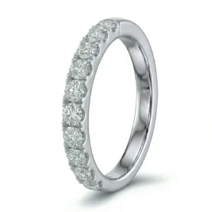Žiedas su deimantais - balto aukso deimantinė juostelė (10 vnt - 1.00 ct) 3.10 mm