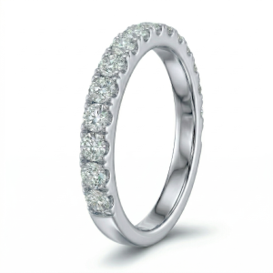 Žiedas su deimantais - balto aukso deimantinė juostelė (LAB 13 vnt - 1.05 ct) 3.00 mm 2
