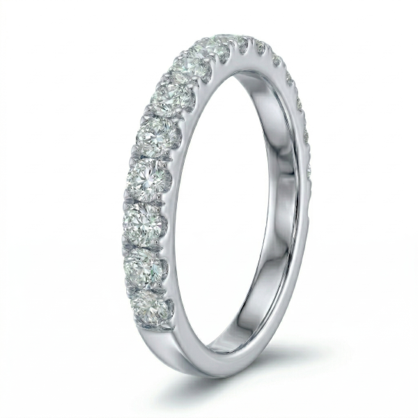 Žiedas su deimantais - balto aukso deimantinė juostelė (LAB 13 vnt - 1.05 ct) 3.00 mm 2