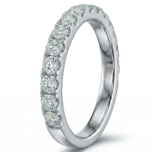 Žiedas su deimantais - balto aukso deimantinė juostelė (LAB 13 vnt - 1.05 ct) 3.00 mm 2