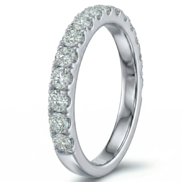 Žiedas su deimantais - balto aukso deimantinė juostelė (LAB 13 vnt - 1.05 ct) 3.00 mm 2