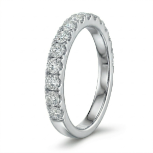 Žiedas su deimantais - balto aukso deimantinė juostelė (15 vnt - 0.75 ct) 2.40 mm
