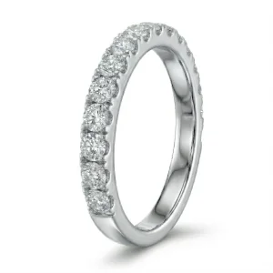 Žiedas su deimantais - balto aukso deimantinė juostelė (15 vnt - 0.75 ct) 2.40 mm